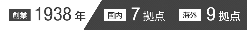 創業1938年国内11拠点海外9拠点